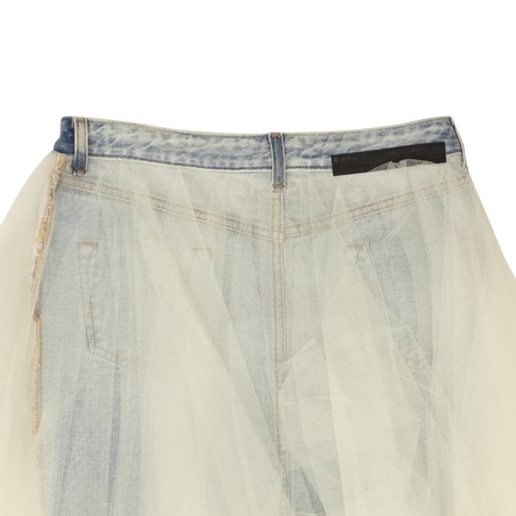 UNRAVEL PROJECT Blue Wash Tulle Denim Mini Skirt Size 25 $770 - Picture 4 of 4